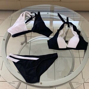 Black and White Bikini Set 2 tops & 1 bottom mix match!